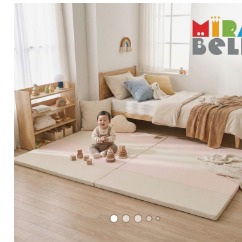 미라벨 카라 실리케어 아기유아 층간소음 놀이방4단 항균형 폴더매트 120X160 핑크그레이
