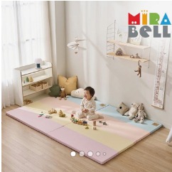 미라벨 카라 실리케어 유아 층간소음 놀이방 5단 노틈새 항균형폴더매트 120X160 무지개